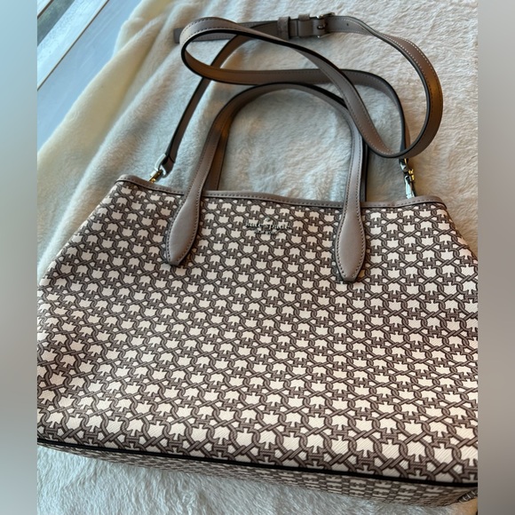 Beautiful authentic Kate Spade satchel bag. Gray and white color, like new. - Picture 14 of 15